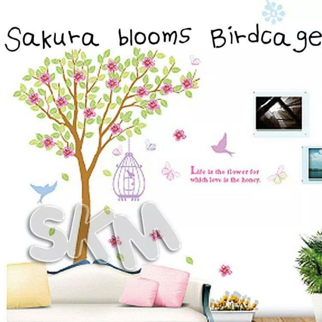 Wallsticker Sakura Bird Cage @Rp. 25.000.-  amaryllisbabyshop